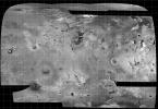 Mosaic of images of Io acquired through the clear filter of the Solid State Imaging (CCD) system aboard NASA's Galileo spacecraft during orbit C3, show more than half of Io's surface.