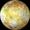 This color composite of Io, acquired by NASA's Galileo spacecraft during its ninth orbit (C9) of Jupiter, shows the hemisphere of Io which is centered at longitude 52 degrees. The dark feature to the lower right of the center of the disk is Kanehekili.