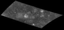 This two frame mosaic of images from NASA's Galileo spacecraft shows an area in the southern hemisphere of Jupiter's moon, Callisto, that was not imaged during the 1979 flyby of NASA's Voyager spacecraft.