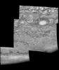Mosaic of Jupiter's southern hemisphere between -25 and -80 degrees (south) latitude. These images were taken on May 7, 1997, at a range of 1.5 million kilometers by the Solid State Imaging system on NASA's Galileo spacecraft.