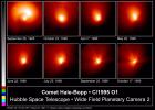 This is a series of NASA Hubble Space Telescope observations of the region around the nucleus of Hale-Bopp, taken on eight different dates since September 1995.