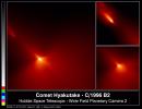 These are NASA Hubble Space Telescope images of comet Hyakutake, taken at 8:30 P.M., EST on Monday, March 25 when the comet passed at a distance of only 9.3 million miles from Earth.