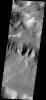 This image shows part of Coprates Chasma on Mars, taken by NASA's Mars 2001 Odyssey spacecraft.