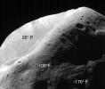 This image acquired on August 19, 1998 by NASA's Mars Global Surveyor shows Phobos, the inner and larger of the two moons of Mars.