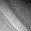 The extensive ribbonlike cloud structure in Saturn's atmosphere is visible in this image from NASA's Voyager 2, obtained Aug. 23, 1980 from a range of 2.5 million kilometers (1.6 million miles).