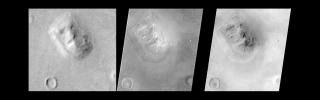 NASA's Mars Global Surveyor acquired this image on April 6, 1998. Shown here is the 'Face on Mars' feature in the Cydonia region.