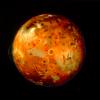 NASA'S Voyager 2 shows that Io's volcanos continually resurface it, so that any impact craters have disappeared.
