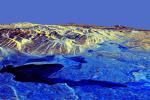 This is a three-dimensional perspective of Mammoth Mountain, California. This view was constructed by overlaying a NASA Spaceborne Imaging Radar-C (SIR-C) radar image on a U.S. Geological Survey digital elevation map.
