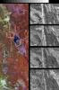 These spaceborne radar images from NASA's Spaceborne Imaging Radar C/X-Band Synthetic Aperture Radar show a segment of the Great Wall of China in a desert region of north-central China, about 700 kilometers (434 miles) west of Beijing.