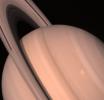 NASA's Voyager 2 returned this view of Saturn and its ring system Aug. 11, when the spacecraft was 13.9 million kilometers (8.6 million miles) away and approaching the large, gaseous planet at about l million km. (620,000 mi.) a day.