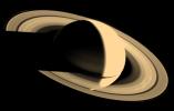 NASA's Voyager 1 looked back at Saturn on Nov. 16, 1980, four days after the spacecraft flew past the planet, to observe the appearance of Saturn and its rings from this unique perspective.