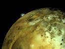 VOLCANIC EXPLOSION ON IO: NASA's Voyager 1 acquired this image of Io on March 4 at 5:30 p.m. (PST) about 11 hours before closest approach to the Jupiter moon.