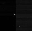 This image of NASA's Deep Impact's impactor probe was taken by the mission's mother ship, or flyby spacecraft, after the two separated at 11:07 p.m. Pacific time, July 2 (2:07 a.m. Eastern time, July 3), 2005. The impactor is seen at the center.