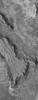 This image from NASA's Mars Global Surveyor shows layered, sedimentary rock exposures in the Sinus Meridiani region.
