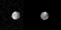 NASA's Voyager 2 took these images of Saturn's outer satellite Phoebe, on Sept. 4, 1981, from 2.2 million kilometers (1.36 million miles) away.