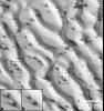 NASA's Mars Global Surveyor shows a small portion of the giant dune field that surrounds Mars' north polar region, as it appeared on August 23, 1998.