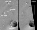 NASA's Mars Global Surveyor shows the location NASA's Mars Pathfinder known the best because there are several distinct landmarks visible (North Peak, Big Crater, Twin Peaks) in the lander's images that help in locating the spacecraft.