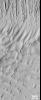 NASA's Mars Global Surveyor shows field of parallel ridges north of a dune field in a wind-eroded material named the Apollinaris Sulci.