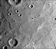 This image, from NASA's Mariner 10 spacecraft which launched in 1974, shows young craters superposed on smooth plains. Larger young craters have central peaks, flat floors, terraced walls, and radial ejecta deposits.