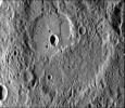 This image was taken by NASA's Mariner 10 during it's first encounter with Mercury in 1974. The scarp forms a broad lobe whose southern end abuts against and follows closely the irregular contour of the crater wall.