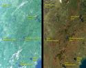 These images from NASA's Terra satellite include eastern Vermont, New Hampshire, and western Maine, as well as the southeastern corner of Quebec province between August and October, 2000.