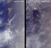 Socorro, Mexico was captured by NASA's Terra satellite in 2000 showing cloud swirls, like delicate lace, forming patterns known as von Karman vortex streets.