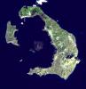This image was acquired by NASA's Terra satellite on November 21, 2000 captured almost the entire island of Santorini, Greece.