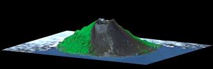 This image from NASA's Terra spacecraft shows Mount Oyama, an 820-meter-high (2,700 feet) volcano on the island of Miyake-Jima, Japan.