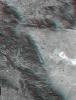 This anaglyph, from NASA's Shuttle Radar Topography Mission, shows rugged terrain between Los Angeles and California's central valley. 3D glasses are necessary to view this image.