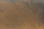NASA's Mars Global Surveyor shows the Dao, Niger, and Harmakhis Valles on Mars.
