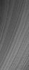 NASA's Mars Global Surveyor shows a mid-summer view of layered terrain in the south polar region of Mars.