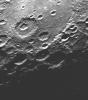 As NASA's Mariner 10 passed by Mercury on its second encounter with the planet on Sept. 21, 1974, this picture of a large circular (350 kilometer, 220 mile diameter) basin was obtained near the morning terminator.