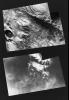 This mosaic of NASA's Mariner 9 frames (top), taken during the first orbit, shows the remnants of the south polar cap of Mars dimly through the great dust storm.