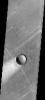 These windstreaks are located on the downwind side of impact craters located in Syrtis Major on Mars as seen by NASA's 2001 Mars Odyssey spacecraft.