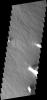 This image from NASA's 2001 Mars Odyssey spacecraft shows just a small part of the eastern flank of Olympus Mons on Mars. On the far left side of the image a small volcanic cone can be seen. The shadow helps to identify this feature.