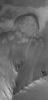 NASA's Mars Global Surveyor shows a small landslide off a steep slope in southwestern Ophir Chasma on Mars.