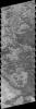 This image from NASA's 2001 Mars Odyssey spacecraft of the south polar region on Mars was collected during the summer season. The markings of the pole are very diverse and easy to see after the winter frost has been removed.