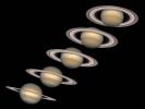 These NASA Hubble Space Telescope images, captured from 1996 to 2000, show Saturn's rings open up from just past edge-on to nearly fully open as it moves from autumn towards winter in its Northern Hemisphere.