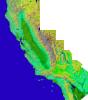 The diversity of landforms that make up the state of California is evident in this rendition of the 3-D topography of the state from NASA's Shuttle Radar Topography Mission.