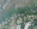 Lake Constance, bordered by Switzerland, Germany, and Austria. This image from NASA's Terra satellite is MISR Mystery Image Quiz #2.