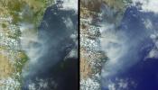 Australia's largest city of Sydney was clouded with smoke when more than 70 wildfires raged across the state of New South Wales when NASA's Terra satellite captured this image the morning of December 30, 2001.