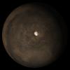 NASA's Mars Global Surveyor shows the south polar region of Mars in mid-November 2005.