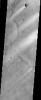 This image from NASA's Mars Odyssey spacecraft shows a location close to Mars' equator, near the southern edge of a low, broad volcanic feature called Syrtis Major.