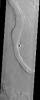 Hrad Valles, seen in this image from NASA's Mars Odyssey spacecraft, is located north-northwest of the large Elysium Mons volcanic complex and is yet another example of a channel that likely carried fluids.