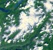 Aletsch Glacier, the largest glacier of Europe, covers more than 120 square kilometers (more than 45 square miles) in southern Switzerland. NASA's Terra satellite captured this image on July 23, 2001.