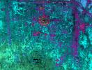 This radar image, taken by NASA's Airborne Synthetic Aperture Radar in 2002, shows Hariharalaya, the ancient 9th Century A.D. capitol of the Khmer in Cambodia in the upper center portion.