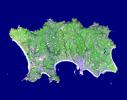 The Isle of Jersey (officially called the Bailiwick of Jersey) is the largest Channel Island, positioned in the Bay of Mont St Michel off the north-west coast of France. This image was acquired by NASA's Terra satellite on September 23, 2000.
