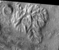 NASA's Mars Odyssey spacecraft takes a look at THEMIS image as art. Many science-fiction writers have postulated many life forms on Mars. A spooky skull stares out of the Martian plain.