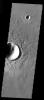 This image from NASA's Mars Odyssey shows a crater retaining some of the radial 'spoke' features on top of the main ejecta; some erosion has occurred and will continue to modify the surface until no surface features formed during emplacement are left.