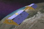 Artist's concept of the Gravity Recovery and Climate Experiment (GRACE) from December 2002.